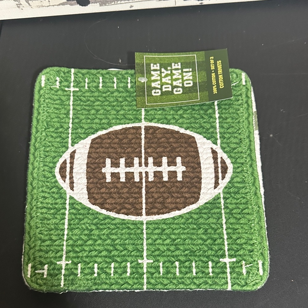 Game day cotton trivets set of 3